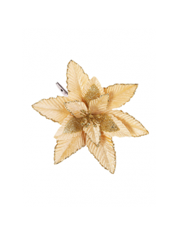 Украшение ёлочное Светло-бежевый цветок на клипсе 17х17х10,5см, 80503