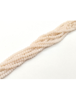 Бусины стеклянные граненные "Рондель", 2 мм, цвет слоновая кость непрозрачный (С330)