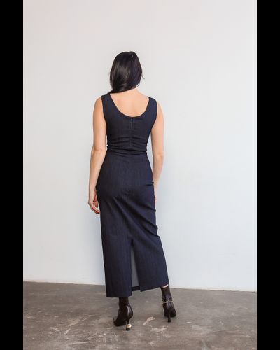 Платье-футляр из денима