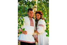 свадебное платье в русском стиле фото