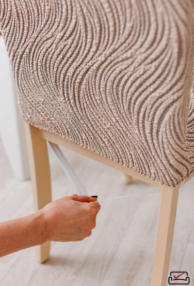 Чехол на стул Жаккард Волна Серый. Россия