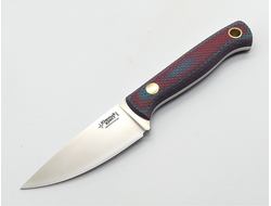Нож Термит сталь N690  красно-синяя микарта с насечкой