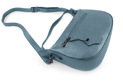(АРТИКУЛ: 9933/1/22) СУМКА ЖЕНСКАЯ НЕБОЛЬШАЯ, НАТУРАЛЬНАЯ КОЖА, ГОЛУБАЯ, РЕМЕНЬ ЧЕРЕЗ ПЛЕЧО