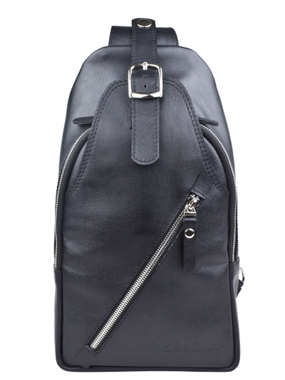 Кожаный кросс-боди рюкзак Crespino black (арт. 
3106-51)