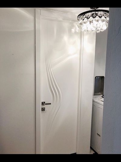 PORTE RICHI (Беларусь). АРБАТ, МОДЕЛЬ ЛЧ12 (Л11), ЭМАЛЬ БЕЛАЯ. ПОЛОТНО ГЛУХОЕ с 3D ФРЕЗЕРОВКОЙ