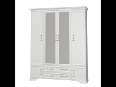 Шкаф Грация ШР-4 белый с зеркалами ( Браво мебель )