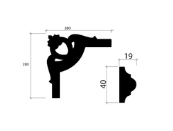 Угловой элемент C3-DD002 к молдингу DD002.