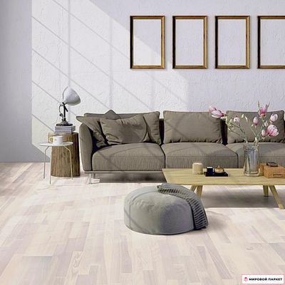 Паркетная доска Polarwood Oak Living White Matt 3S