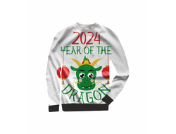 Свитшот 3D с полной запечаткой год Дракона №10