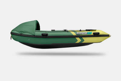 Моторная лодка GLADIATOR E380PRO зелено-оливковый сбоку