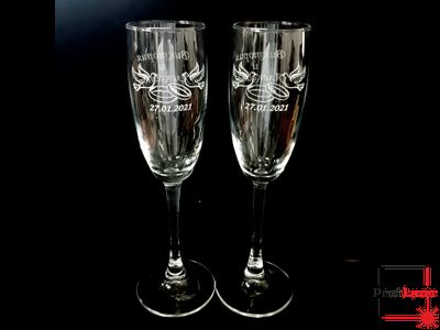 Набор фужеров на свадьбу в деревянной упаковке