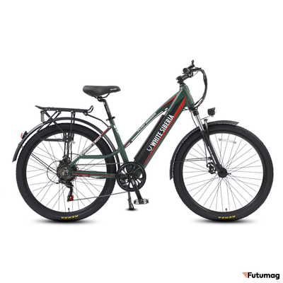 Электровелосипед WHITE SIBERIA CAMRY LIGHT 500W матовый зеленый