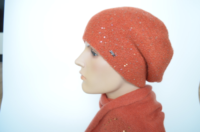 Берет и шарф Vizio 1350 B терракотовый