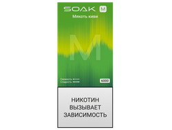 SOAK M (6000 ЗАТЯЖЕК) - МЯКОТЬ КИВИ (ПЕРЕЗАРЯЖАЕМАЯ)