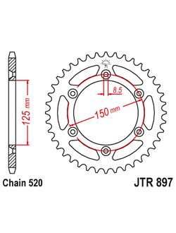 Звезда ведомая (48 зуб.) RK B4403-48 (Аналог: JTR897.48) для мотоциклов KTM