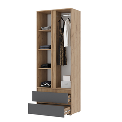 Хелен ШК 01 Шкаф 2-х дверный 800х2100х465 крафт золотой/графит