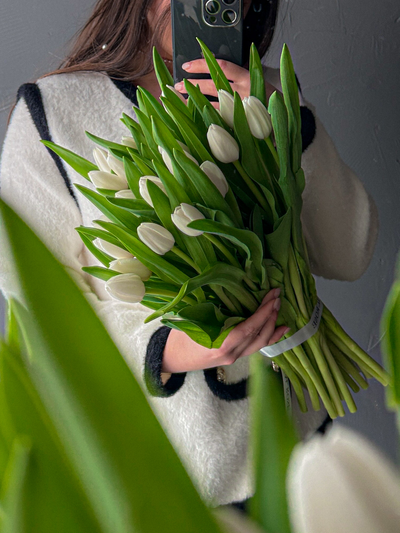 Охапка тюльпанов 25шт  «MONO»