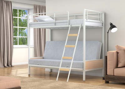 Двухъярусная кровать-диван Дакар 2 Белый (вставки дуб молочный)