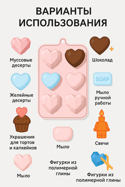 Силиконовая форма "Пасхальные яйца", 15 ячеек