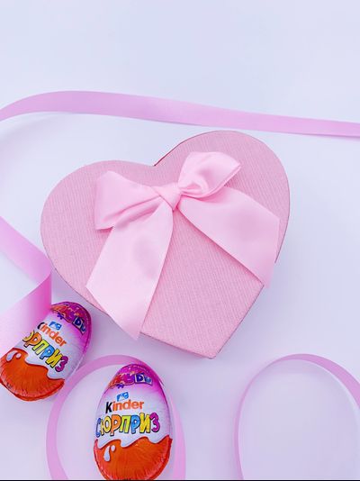 Подарочная коробка малое сердечко розовое