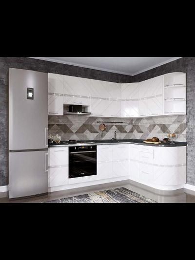 Кухонный гарнитур угловой Бьянка размер 240х163 см