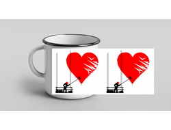 Кружка металлическая эмалированная для влюбленных, на 14 февраля №10