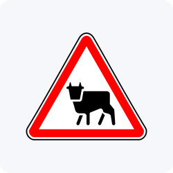 Дорожный знак 1.26 Перегон скота