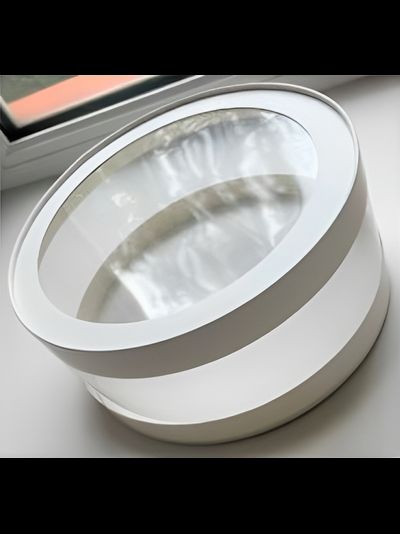 Коробка круглая для пирожных с/о (белая), Д240*100мм