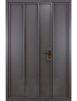 Дверь метал с одной стороны - двухстворчатая 2100*1260