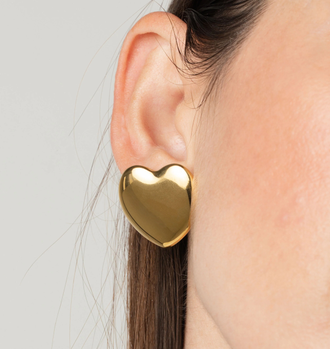 Серьги сердца позолота