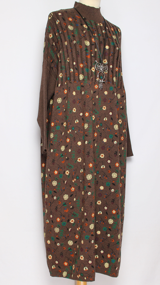 ПЛАТЬЕ БОХО хлопок "ПРОВАНС РУКАВ РЕЗИНКА" шоколад р.52-56