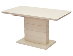 Стол ALTA 120 CREAM / супер кремовое глянцевое стекло М-City