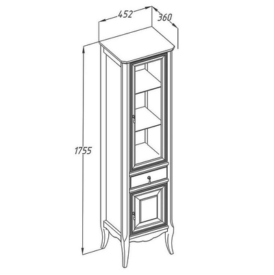 Пенал Opadiris Лоренцо 45 светлый орех, левый