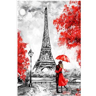 4680203127993 Алмазная мозаика Alingar,   &quot;Любовь в Париже&quot; AL7548 20х30 см,  на подрамнике, с полным заполнением, (матов.), 20 цветов.