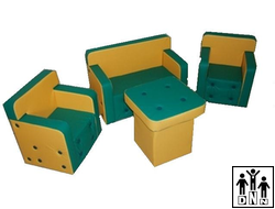 Детская игровая мебель "Комфорт" зеленый / желтый