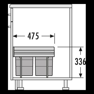 Встраиваемое Ведро для Мусора 36л (2x18) Space Saving Hailo 3641-12