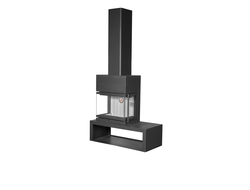 Камин МАДРИД на дровнике Гигант слева подовый / черный шамот подовый
