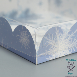 Коробка для кондитерских изделий с PVC крышкой «С Новым годом!», 13 × 13 × 3 см