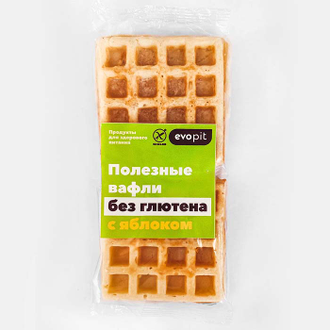 Полезные вафли с яблоком, без глютена, 220г (EVOPIT)