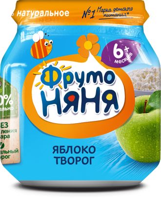 ФРУТОНЯНЯ 100г пюре ТВОРОГ яблоко