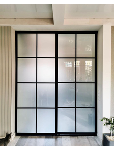 перегородка раздвижная матовое стекло