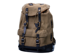 Винтажный рюкзак (серый) (для коллекционных фигур 30 см) масштаб 1 к 6 Gathering Trend Series Backpack Brownish green oil wax cloth (JC002) - YUANXINGSHI