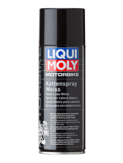 Белая цепная смазка для мотоциклов Liqui Moly Motorbike Kettenspray weiss - 0,4 Л (1591)