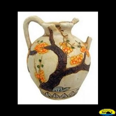 A8111583 Декор Амфора с оранжевыми цветами М 12*11,7*14,5см
