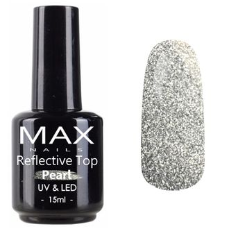 MAX Nails Reflective Top Pearl 15ml со светоотражающими частицами