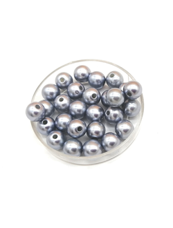 Бусины пластиковые под жемчуг 8 мм, цвет холодный голубой