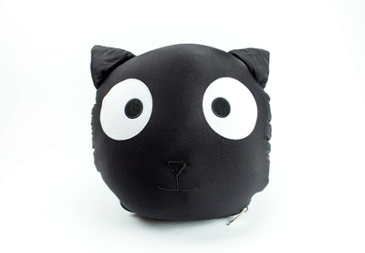 Дорожная подушка-подголовник антистресс  "Черный кот" /Трансформер