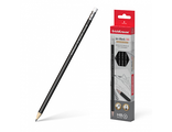 Чернографитный шестигранный карандаш с ластиком ErichKrause® Jet Black 101 HB