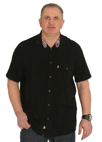 Рубашка трикотажная мужская большого размера Артикул: 2075/1 Размеры 60-62 цвет черный