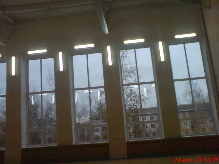 Установка пластиковых окон в спортзале Политехнический лицей, Ижевск, Дзержинского 9
